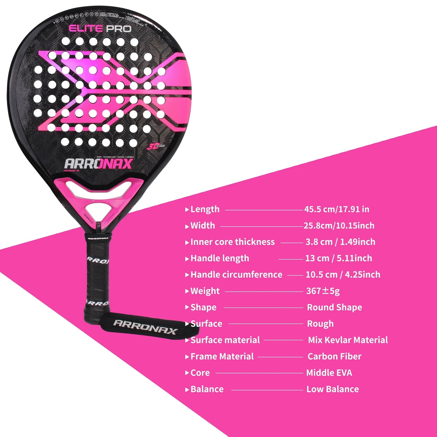 Arronax  Padel Tennis Racket , 12k Carbon Fiber, EVA Rackets ARRONAX