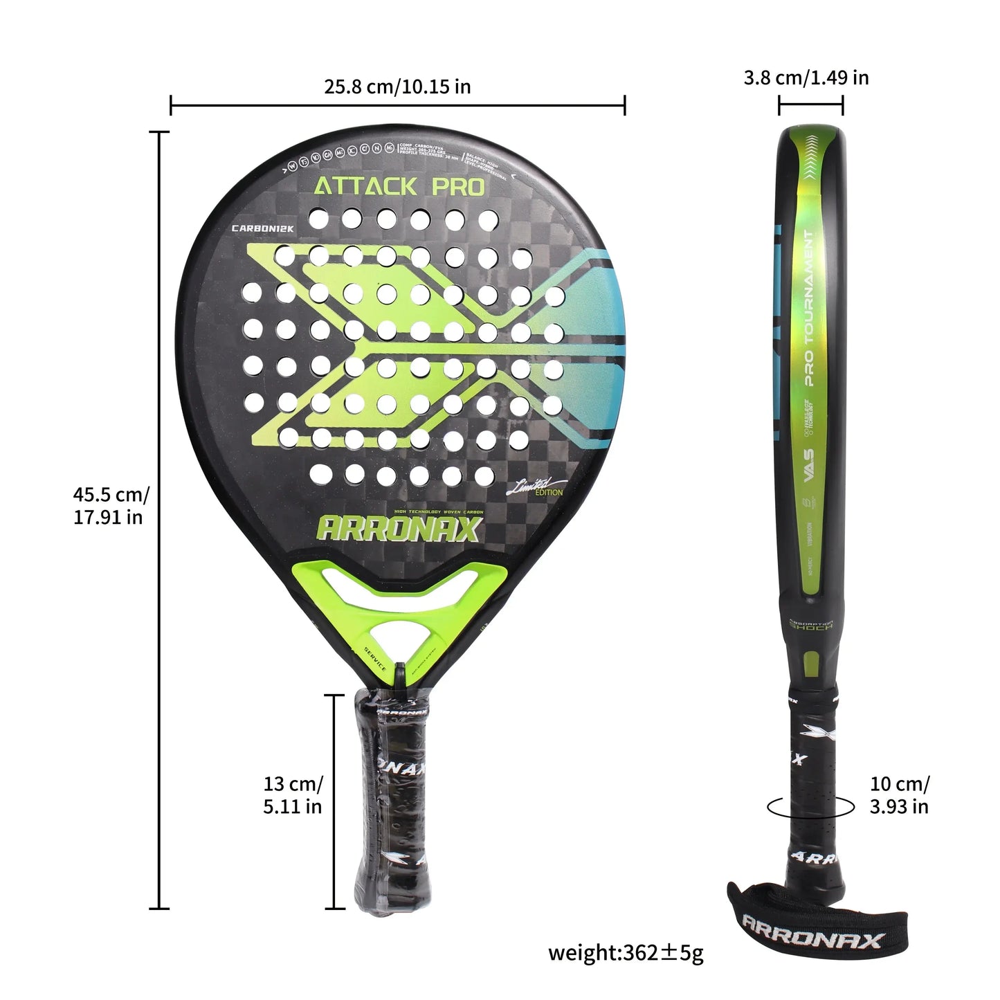 Arronax  Padel Tennis Racket , 12k Carbon Fiber, EVA Rackets ARRONAX